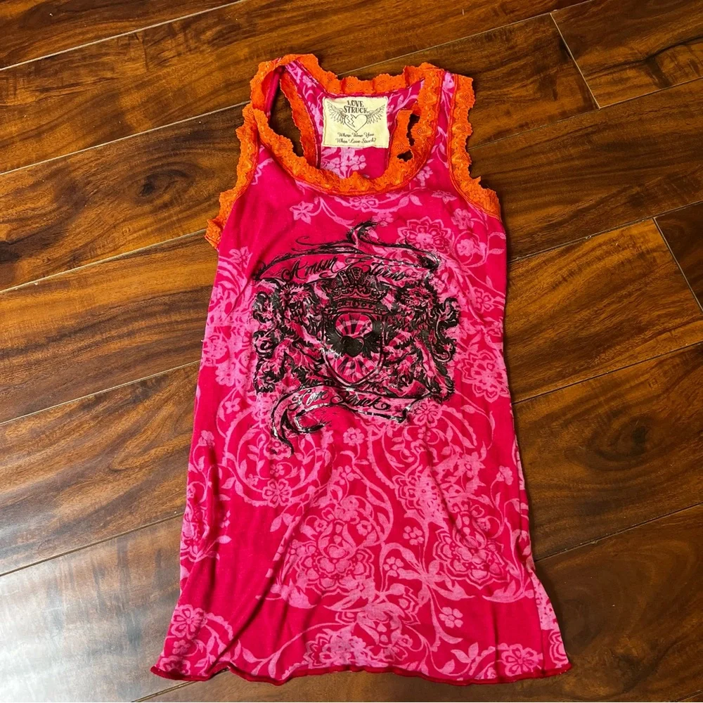 Chaser Pink and Orange Eye Graphic Tank Top - Picture 3 of 3